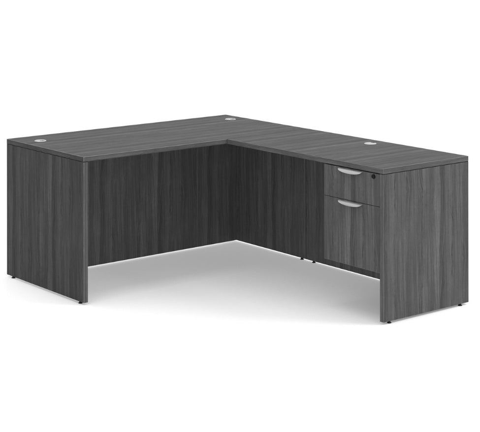 OS Laminate Collection Single 3/4 Pedestal "L" Desk - 60" x 30"