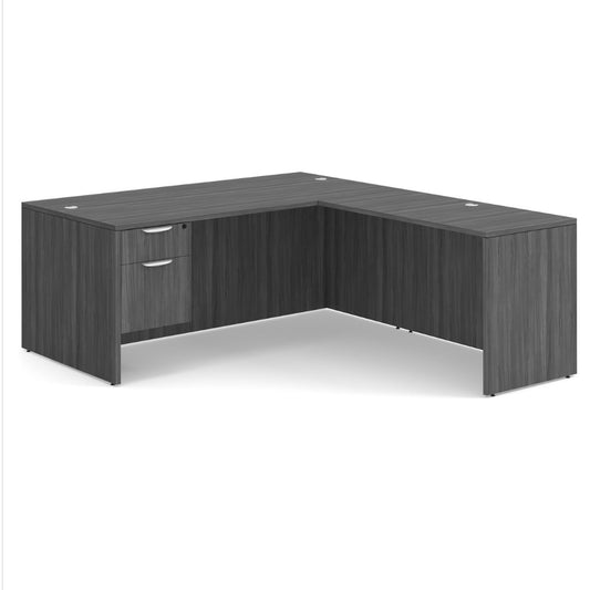 OS Laminate Collection Single 3/4 Pedestal ''L'' Desk - 71'' x 36''