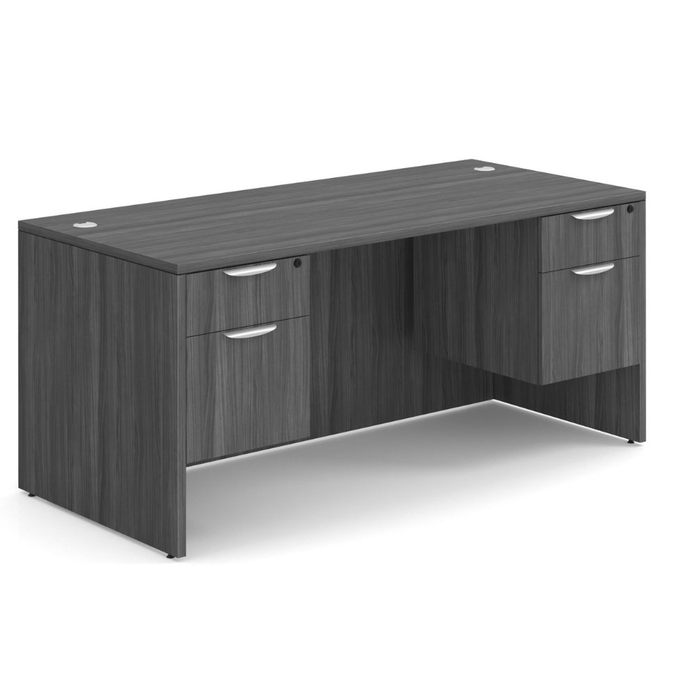 OS Laminate Collection Double 3/4 Pedestal Desk - 66" x 30"