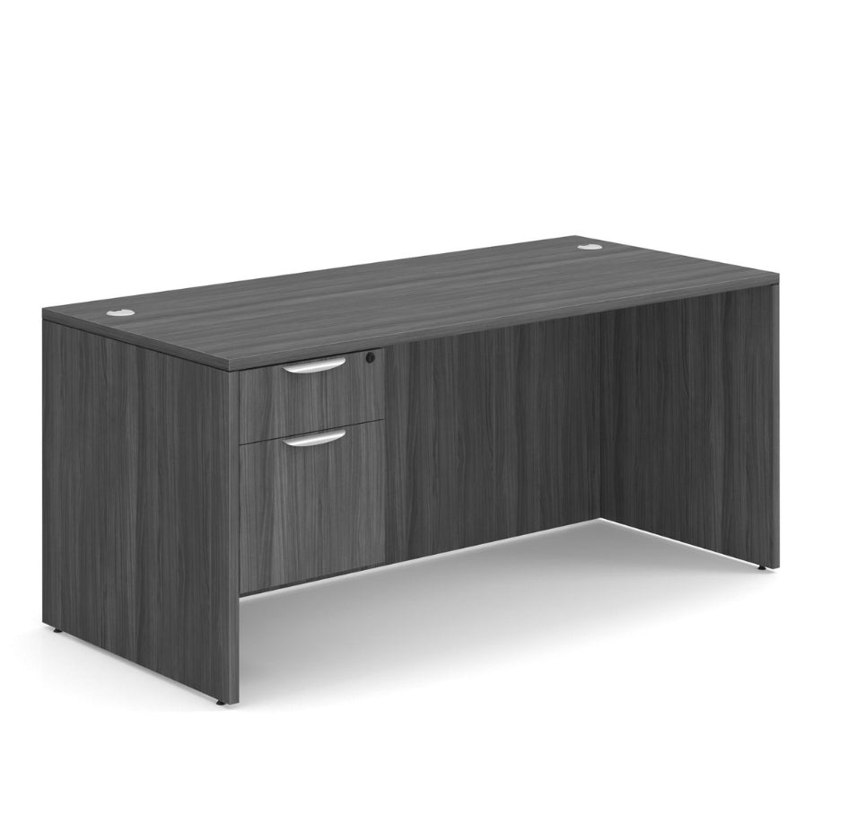 OS Laminate Collection Single 3/4 Pedestal Desk - 66" x 30"