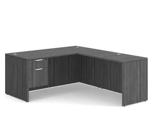 OS Laminate Collection Single 3/4 Pedestal "L" Desk - 66" x 30