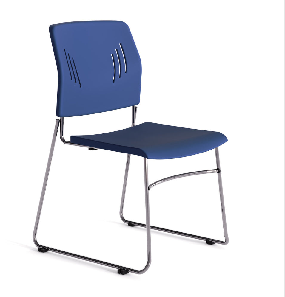 Stacked Seating Armless Stackable Side Chair with Chrome Frame OSSN6015