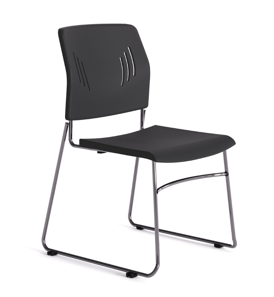 Stacked Seating Armless Stackable Side Chair with Chrome Frame OSSN6015