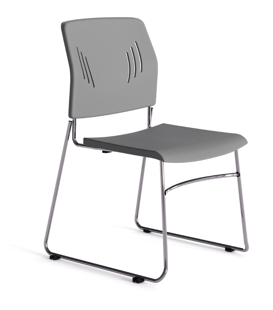 Stacked Seating Armless Stackable Side Chair with Chrome Frame OSSN6015