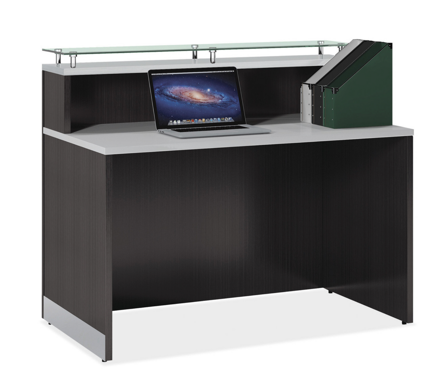 Cosmo Collection Glass Top Reception Desk - 48"W x 32"D