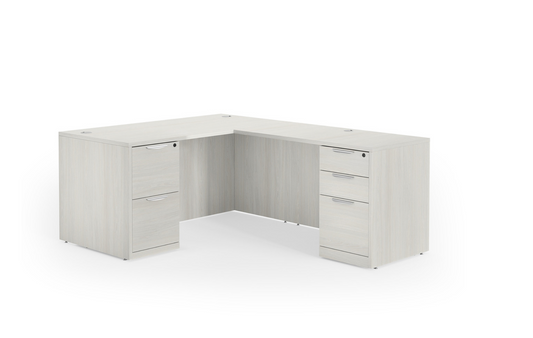 OS Laminate Double Full Pedestal "L" Desk 60" x 30"